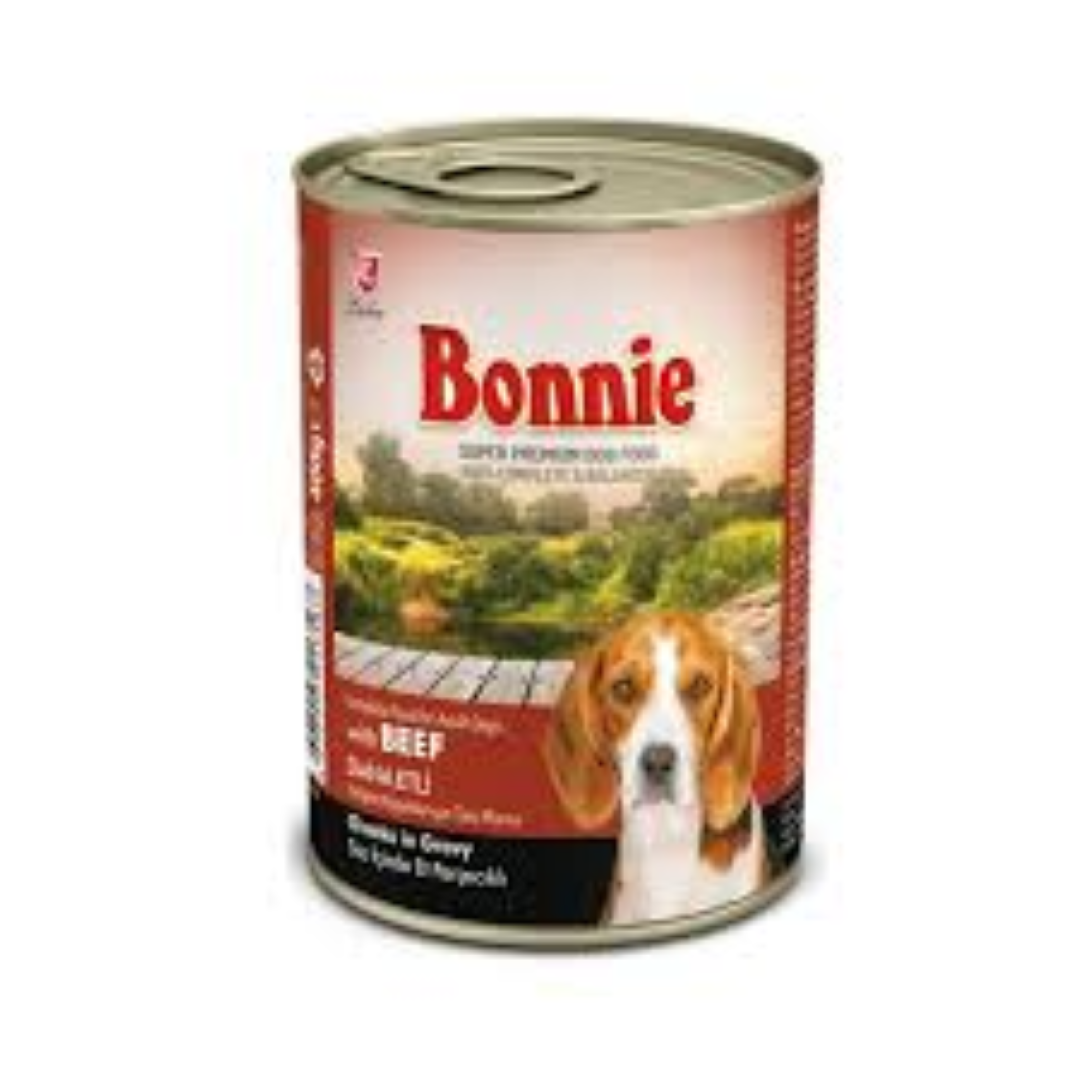BONNIE CANNED DOG FOOD W/BEEF CHUNKS 415G